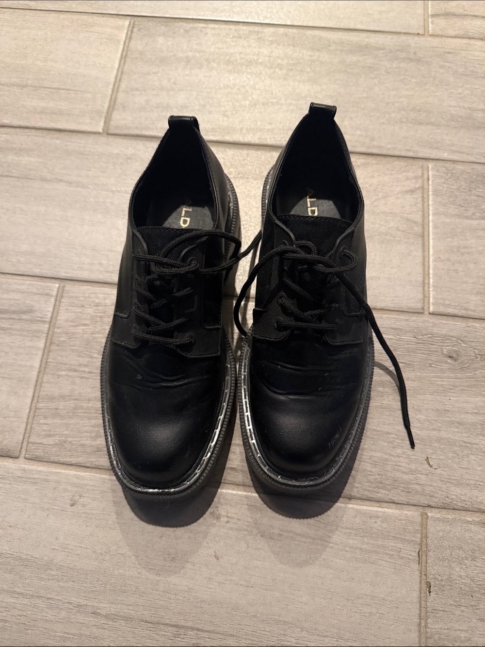 Aldo Black Women's Lace-Up Loafers